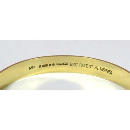 683 - 9ct Yellow Gold Bangle with Safety chain fitted plus a 9ct solid bangle. Total weight 17.7g