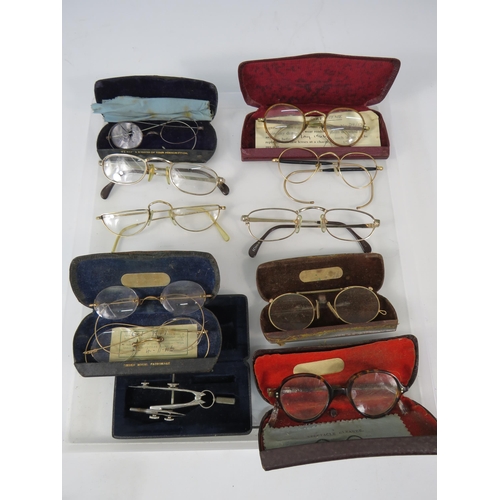 1199 - Selection of various 1940s to 1960s glasses with cases.
