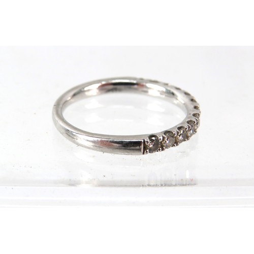 361A - 950 Platinum Diamond Half Eternity Ring. Total Diamonds approx 0.43pts
Finger size K-5 to L
3.0g