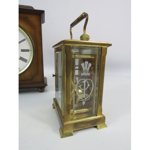 457 - Shortland Bowen brass skeleton carriage clock commemorating The Prince of Wales and Diana wedding (i... 