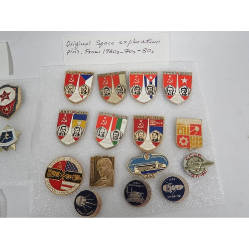 460 - Excellent collection of Metal and Enamel Russian and Soviet Badges, Propaganda, Sports, Space explor... 