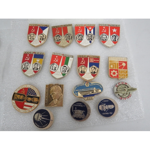 460 - Excellent collection of Metal and Enamel Russian and Soviet Badges, Propaganda, Sports, Space explor... 