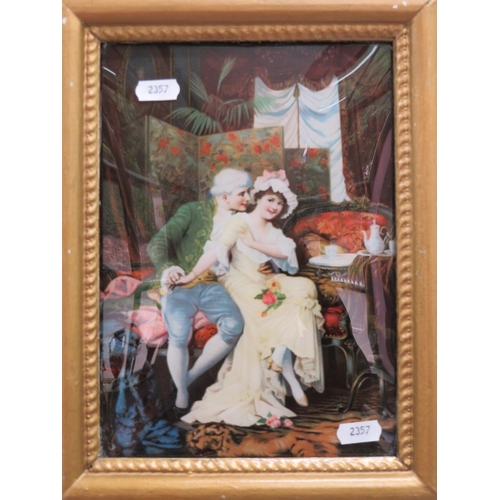 463 - Pair of Very Pretty Framed Crystoleums. Framed size 13 x 10 inches. See photos.