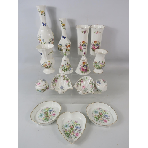 465 - 15 pieces of Aynsley china in the Cottage Garden, Wild Tudor and Cottage Garden patterns.