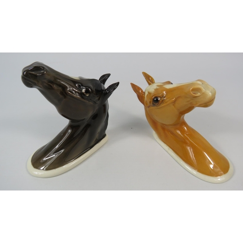 17 - Two Beswick Horse head wall plaques Arab and Palomino.