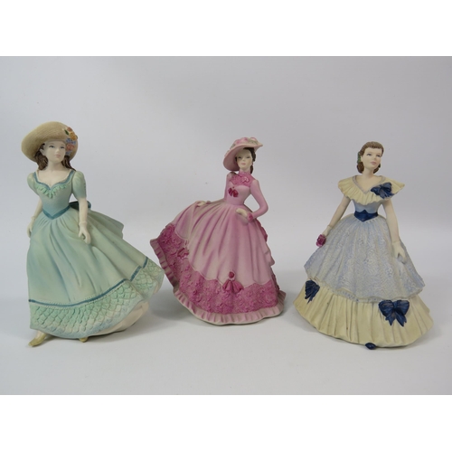 18 - Three Coalport Beau Monde figurines Angela, Jill and Lynne. Approx 5.5