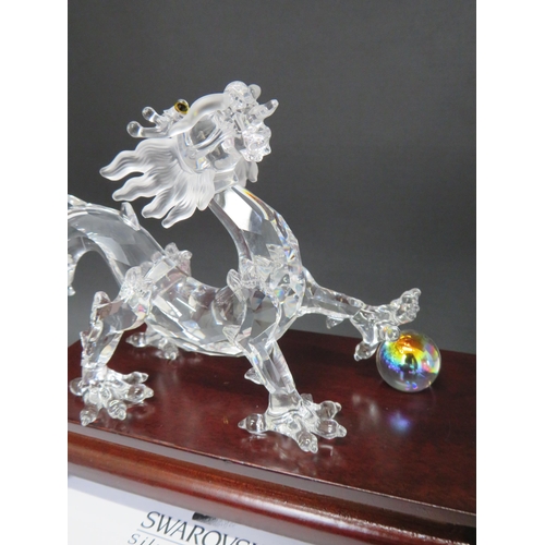 19 - Swarovski Crystal dragon, with a stand box and certificate.