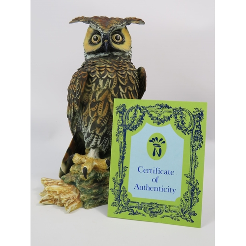 24 - Capodimonte Binai owl figurine 9 3/4