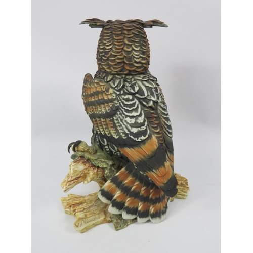 24 - Capodimonte Binai owl figurine 9 3/4