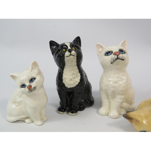 27 - Four Beswick cat figurines, the tallest stand 4