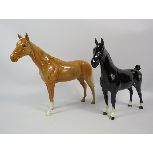 30 - Beswick horse figurines Palomino Bois roussel and Hackney Chapion Black Magic.