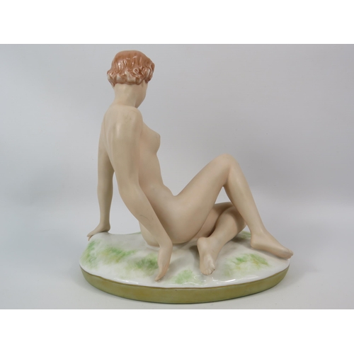 31 - Royal Dux Ellie Strobach figurine of a nude lady, 9