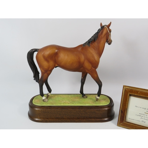 38 - Limited Edition Royal Worcester Race Horse figurine Nijinsky Modelled by Doris Lindner, 374 of 500. ... 