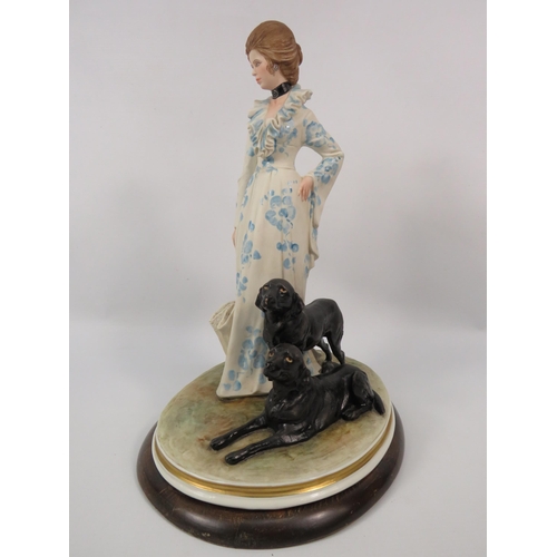 4 - Capodimonte Bruno Merli figurine HRH Princess Anne with Two dogs, 14