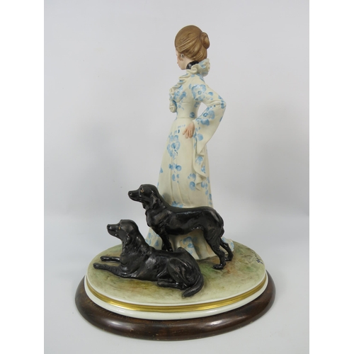 4 - Capodimonte Bruno Merli figurine HRH Princess Anne with Two dogs, 14