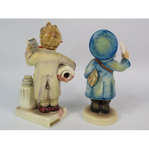 63 - Two Goebel Hummel figurines Little Pharmacist and Postman.