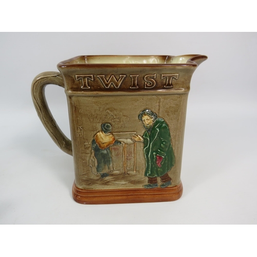 85 - Two Royal Doulton large toby jugs, John Peel and Dick Turpin plus a small jug Old Charley and a Oliv... 