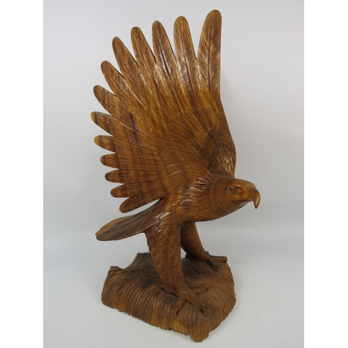 88 - Carved wooden Eagle sculpture, 16 3/4