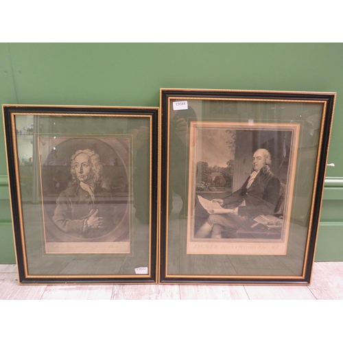 95 - Two framed monochromed lithographs Anthony Sawyer and Filmor Honywood. Frames measure 18