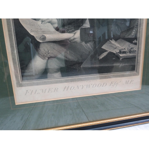 95 - Two framed monochromed lithographs Anthony Sawyer and Filmor Honywood. Frames measure 18