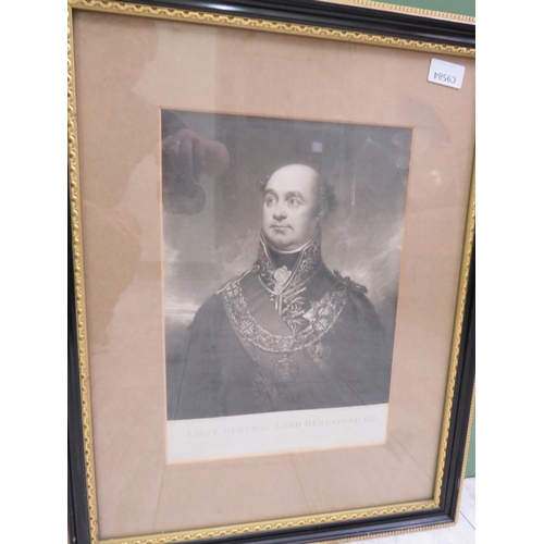 96 - Three framed monochromed lithographs Vicount Melvil, Prince Ernest Duke of Cumberland etc. Largest f... 