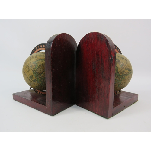 108 - Pair of spinning Globe bookends 5.5