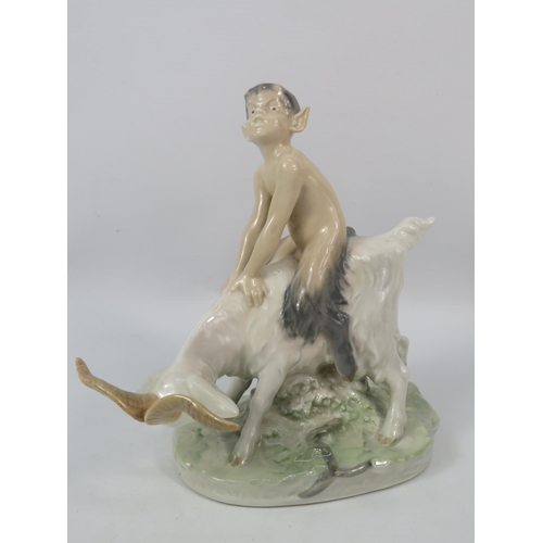 111 - Royal Copenhagen Faun riding a goat model no 737, 8.5