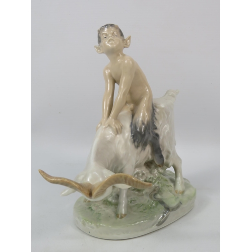 111 - Royal Copenhagen Faun riding a goat model no 737, 8.5