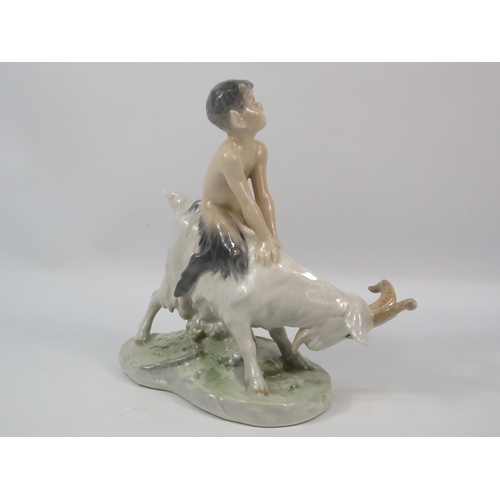 111 - Royal Copenhagen Faun riding a goat model no 737, 8.5