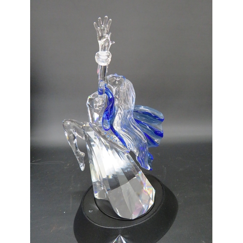 128 - Swarovski collectors society figurine Isadora with stand and plaque. All have boxes. ( repair to one... 