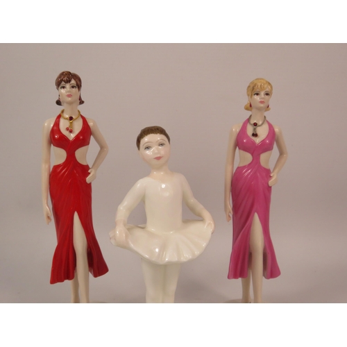 133 - Two Coalport Birthstone collection figurines plus a Royal Doulton figurine Ballet Class.