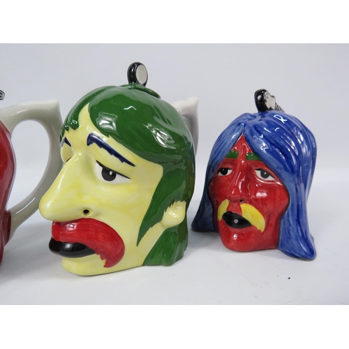 139 - Andy Warhol Themed psychodelic Beatles four colourway teapots, 5.5