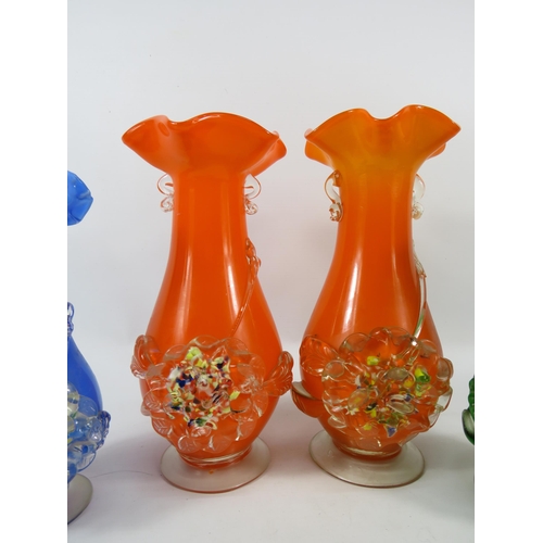 141 - Chinese Plum Blossom Vases. the tallest stands 9