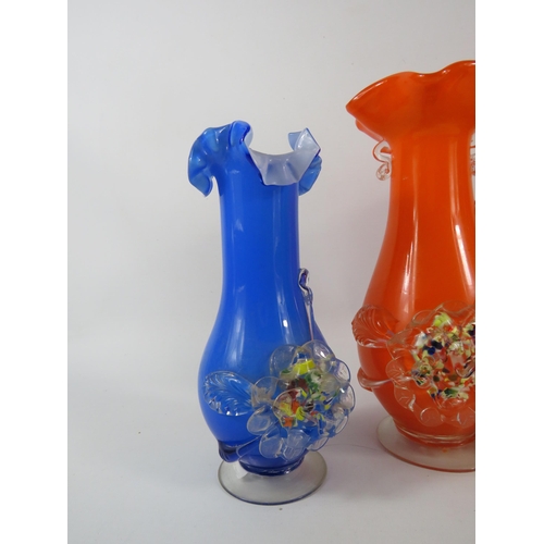 141 - Chinese Plum Blossom Vases. the tallest stands 9