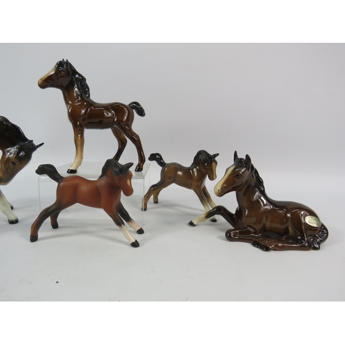 151 - Six Beswick foal figurines.