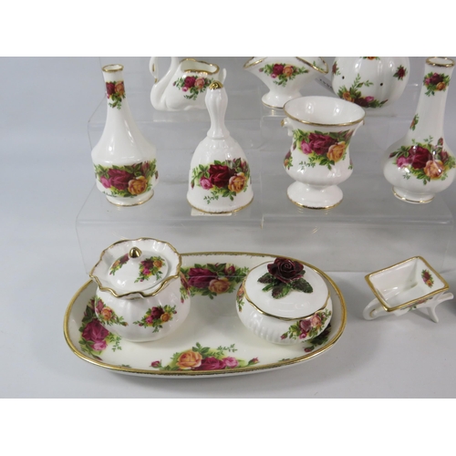 178 - Royal Albert Old Country Roses decorative china vases, trinkets, planter etc.