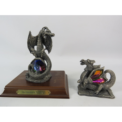 202 - Two Myth and Magic pewter figures, The guardian of the crystal & Earth dragon.