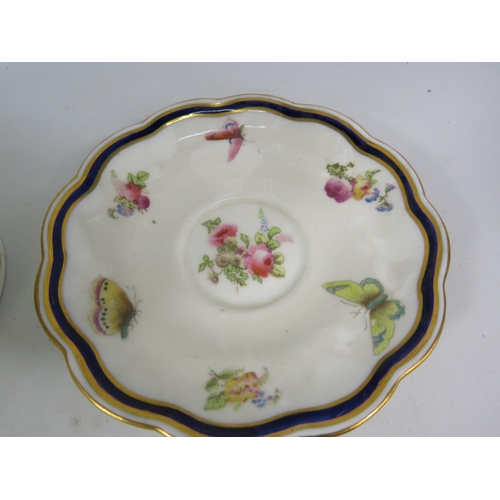 210 - Antique Crescent china cup and saucer decorated with moths and butterflies plus a vintage Royal Doul... 