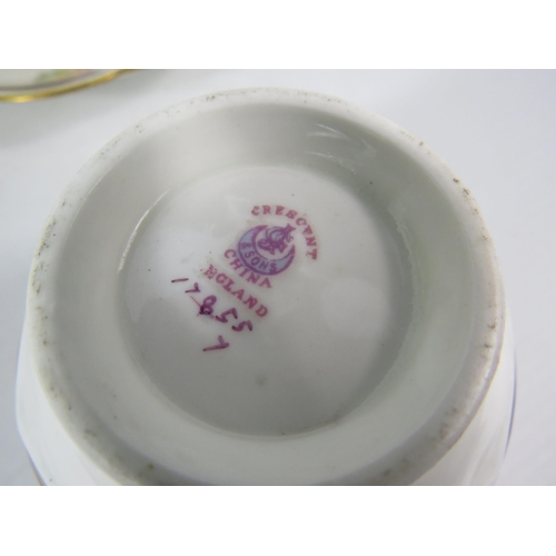 210 - Antique Crescent china cup and saucer decorated with moths and butterflies plus a vintage Royal Doul... 