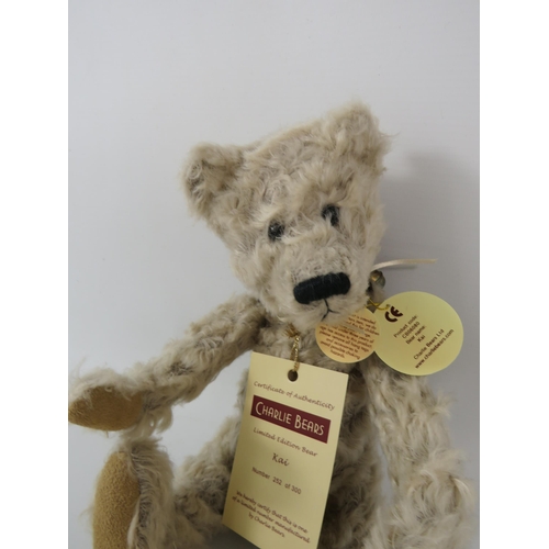 234 - Limited edition Charlie bear Kai 252 of 300 with cert and bag.