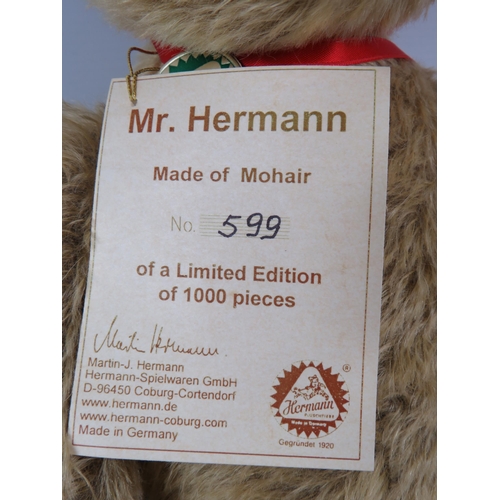 240 - Limited Edition Hermann teddy bear Mr Hermann, 599 of 1000.