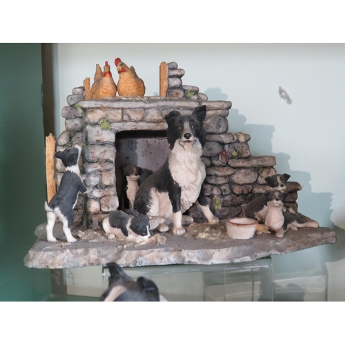 249 - Three Border fine arts Border Collie figurines plus one other.