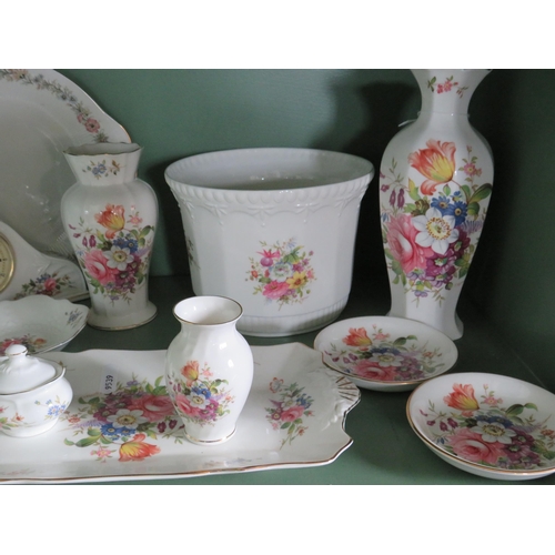 252 - Eleven pieces of Aynsley in the Howard Sprays pattern plus a paragon cake plate.