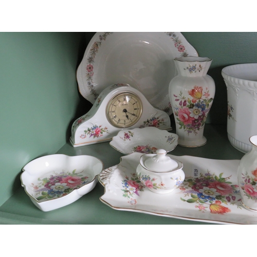 252 - Eleven pieces of Aynsley in the Howard Sprays pattern plus a paragon cake plate.