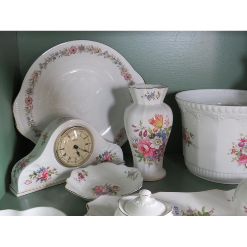 252 - Eleven pieces of Aynsley in the Howard Sprays pattern plus a paragon cake plate.