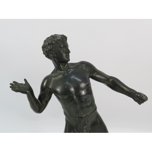 262 - Hermann Eichberg bronze alloy figure of a shot putter, 13.5