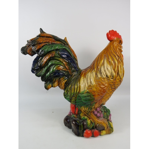 278 - Very large majolica style Cockerel 15.5