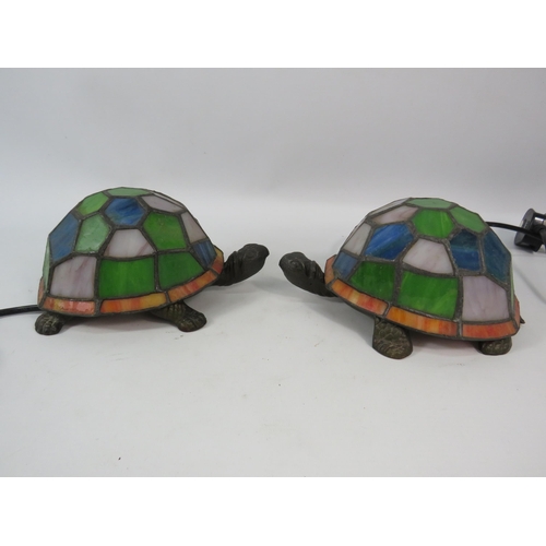 279 - Two Art Nouveau Tiffany style tortoise lamps, 4.5