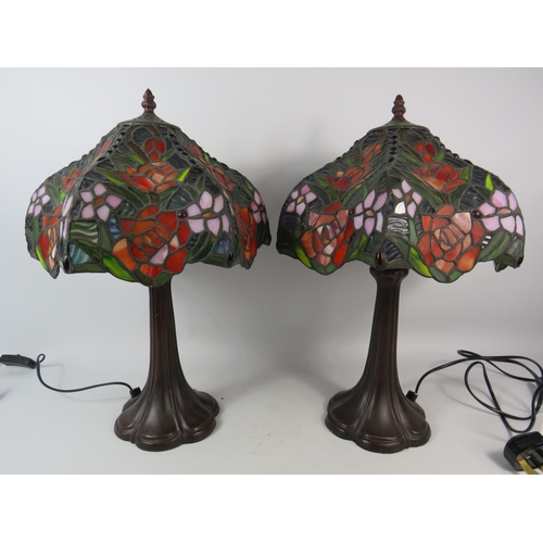 281 - Two Art Nouveau Tiffany style lamps,  18.5