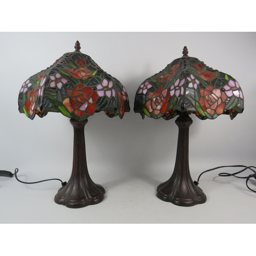 281 - Two Art Nouveau Tiffany style lamps,  18.5